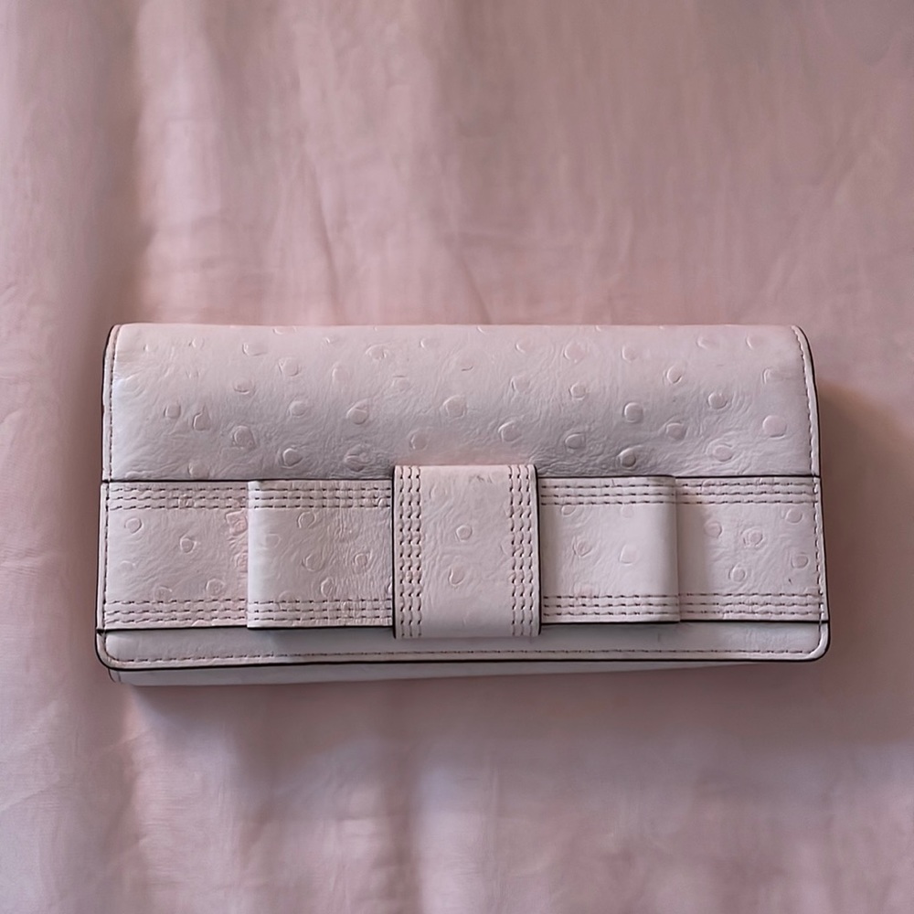 Kate Spade Light Pink Ostrich Wallet Clutch